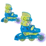 Dětské kolečkové brusle 2v1 WORKER TriGo Skate LED se sv. kolečky - modrá