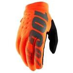 Dirt Bike Glove 100% Brisker fluo oranžová/černá
