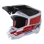 Dirt Bike Helmet Alpinestars S-M5 Speed bílá/tmavá modrá/červená lesklá 2022