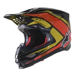 Motorcycle Helmet Alpinestars Supertech S-M10 Carbon Meta2 MIPS Black/Yellow/Orange Glossy 2022