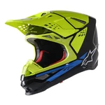 Dirt Bike Helmet Alpinestars Supertech S-M8 Factory MIPS černá/žlutá fluo/modrá lesklá 2022