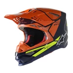 Enduro helma Alpinestars Supertech S-M8 Factory MIPS tmavá modrá/oranžová/žlutá fluo lesklá