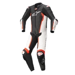 One-Piece Motorcycle Leather Suit Alpinestars Missile 2 Black/White/Fluo Red - Black/White/Fluo Red
