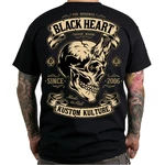 T-shirt BLACK HEART Teufelsschädel - schwarz
