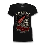 Women’s T-Shirt BLACK HEART Pin Up Skull
