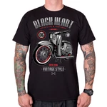 T-Shirt BLACK HEART Vintage Style - Black