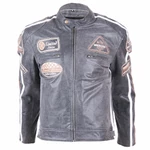 Leather Moto Jacket BOS 2058 Vintage Grey - Grey