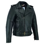 Leather Motorcycle Jacket BSTARD BSM 7830 - Black
