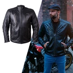 W-TEC Elcabron Leder Motorradjacke - schwarz