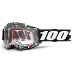 Motocross Goggles 100% Accuri 2 - Cobra Black-White, Clear Plexi