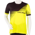 Men’s Short-Sleeved Sports T-Shirt CRUSSIS - Black/Fluo Yellow