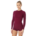 Brubeck Active Wool T-Shirt mit langen Ärmeln für Frauen - Plum