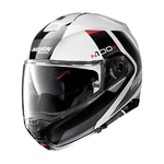 Moto helma Nolan N100-5 Hilltop N-Com P/J - Metal White