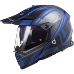 Motorcycle Helmet LS2 MX436 Pioneer Evo - Master Matt Black Blue