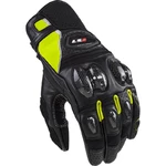 Pánske moto rukavice LS2 Spark 2 Leather Black H-V - čierna/fluo žltá