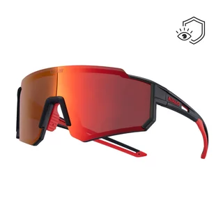 Sportowe okulary przeciwsłoneczne Altalist Legacy 2 - ciemnoniebieskie z różowymi soczewkami - czarny z czerwonymi okularami