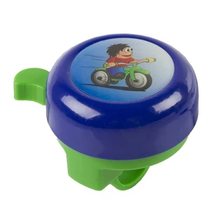 Dětský zvonek M-Wave 3D - Modrá s cyklistou