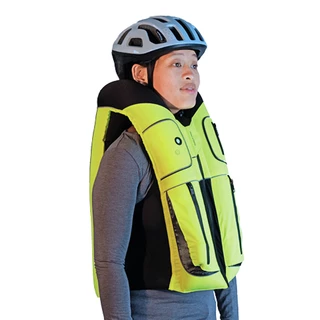 Légzsákos kerékpáros mellény Helite B'Safe - zöldes-sárga