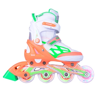Adjustable Rollerblades WORKER Nubila with Light-Up Wheels - Orange-Green-White
