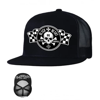 Snapback Hat BLACK HEART Flag Trucker - Black