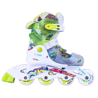Adjustable Children’s Rollerblades with Light-Up Wheels Action Doly - Green