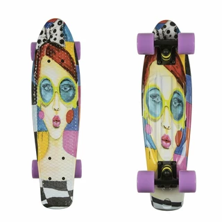 Penny board ArtFish Face 22" - černo-fialová