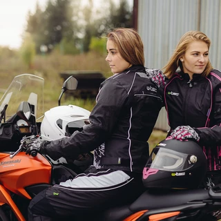 Női motoros nadrág W-TEC Kaajla - fekete-rózsaszín