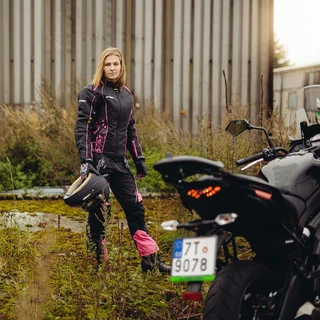 Damen Leder-Motorradhandschuhe W-TEC NF-4208 - schwarz-weiß