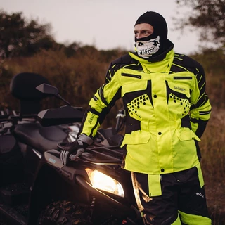 Winter Leder/Textil Motorradhandschuhe W-TEC NF-4004 - grau-schwarz