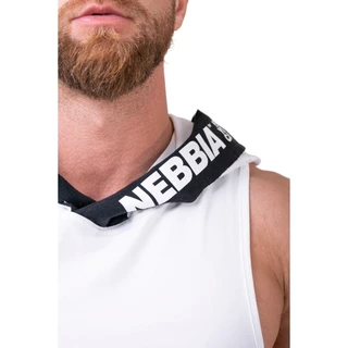 Koszulka męska bez rękawów z kapturem Nebbia No Excuses 173 - Biały