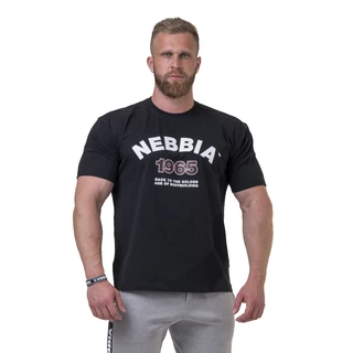 Koszulka męska T-shirt Nebbia Golden Era 192 - Biały - Czarny