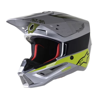 Dirt Bike Helmet Alpinestars S-M5 Bond stříbrná/žlutá fluo/zelená lesklá 2022