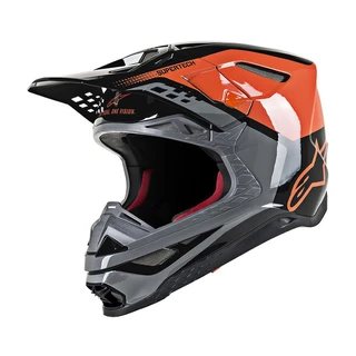 Dirt Bike Helmet Alpinestars Supertech S-M8 Triple MIPS oranžová/šedá/černá 2021