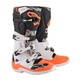 Moto topánky Alpinestars Tech 5 biela/čierna/oranžová fluo - biela/čierna/oranžová fluo