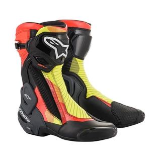 Women’s Motorcycle Boots Alpinestars SMX Plus 2 Black/Fluo Red/Fluo Yellow/Gray 2022