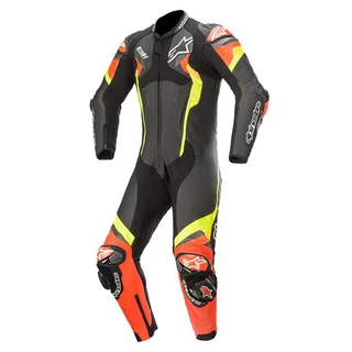 One-Piece Motorcycle Leather Suit Alpinestars Atem 4 Black/Fluo Red/Fluo Yellow