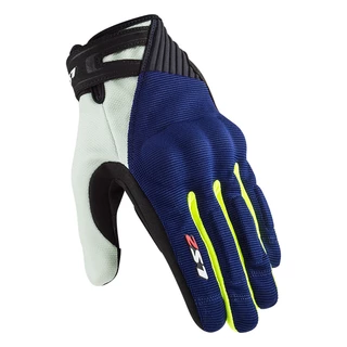 Pánske moto rukavice LS2 Dart 2 Blue H-V Yellow - modrá/fluo žltá