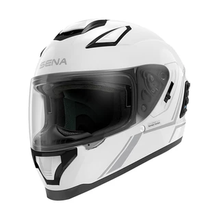 Moto přilba SENA Stryker s integrovaným Mesh headsetem Shine White - lesklá bílá - lesklá bílá