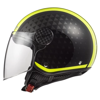 Motorcycle Helmet LS2 OF558 Sphere Lux - Crush Black H-V Yellow