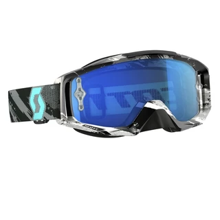 Moto Glasses SCOTT Tyrant MXVI - Zebra Grey-Turquoise-Electric Blue Chrome