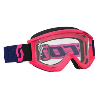 SCOTT Recoil Xi MXVII Clear Crossbrille - blue-fluo pink
