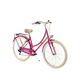 Városi kerékpár DHS Citadinne 2634 26" 2018-es modell - Sötét rózsaszín