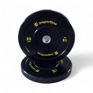 Gumový kotouč inSPORTline Bumper Plate Lite 15 kg 50 mm