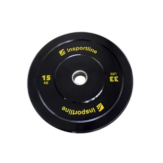 olimpiai súlyzótárcsa 50 mm inSPORTline Bumper Plate Lite 15 kg