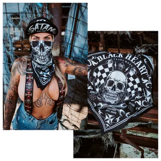 Chusta szal na szyję bandana W-TEC Black Heart Bandest - Bones