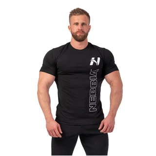 T-shirt męski koszulka Nebbia Vertical Logo 293 - Czarny - Czarny