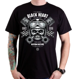 Póló BLACK HEART Piston Skull