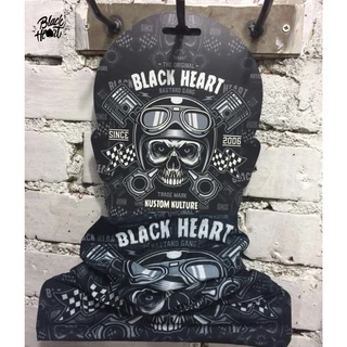 Neck Warmer Black Heart Piston Skull