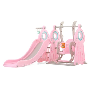 Children’s Slide w/ Swing & Basketball Hoop 4-in-1 inSPORTline Swingslide - Pink