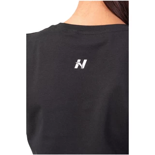 Női laza crop top Nebbia Minimalist Logo 600 - fekete